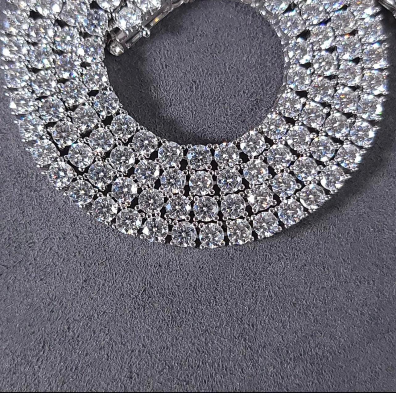 4mm MOISSANITE Tennis Chain Necklace VVS D Color Passes Diamond Tester