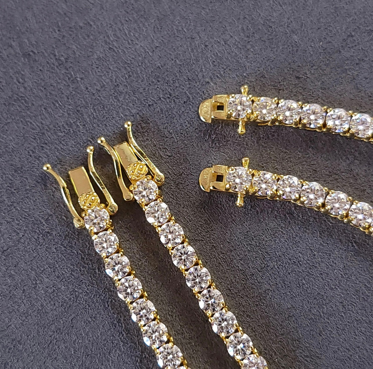 4mm MOISSANITE Tennis Chain Necklace VVS D Color Passes Diamond Tester