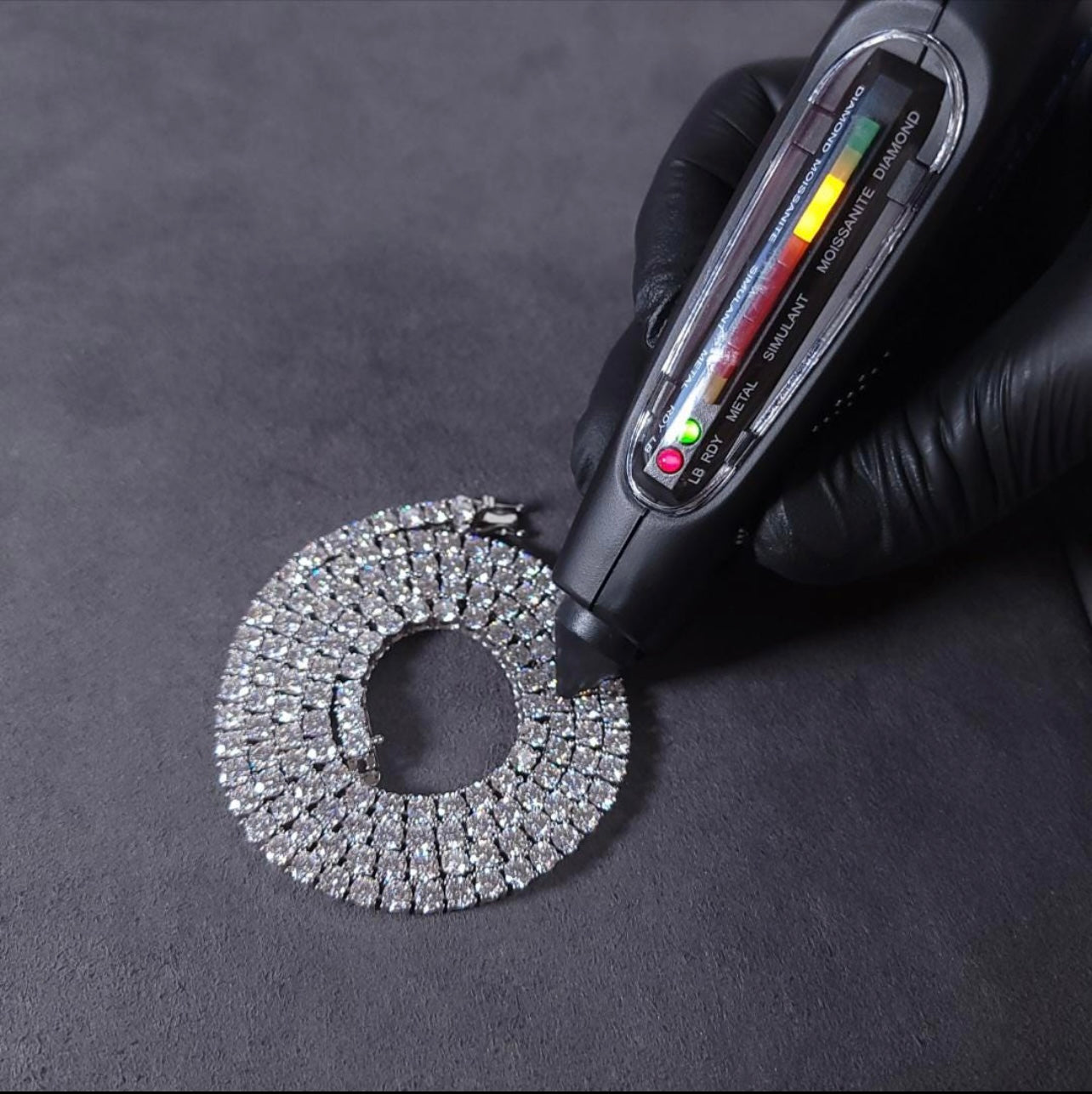 4mm MOISSANITE Tennis Chain Necklace VVS D Color Passes Diamond Tester