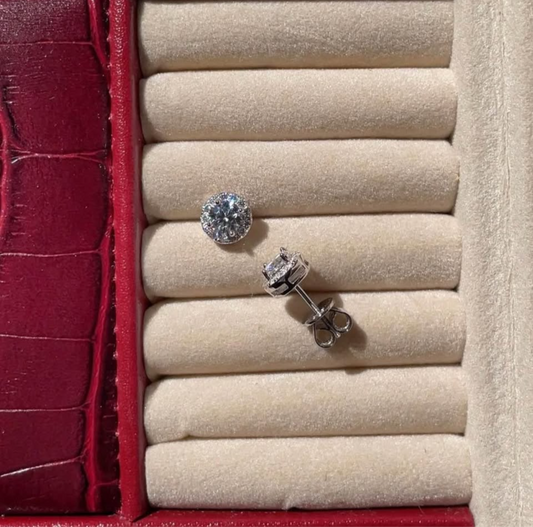 5mm Moissanite Halo Earrings
