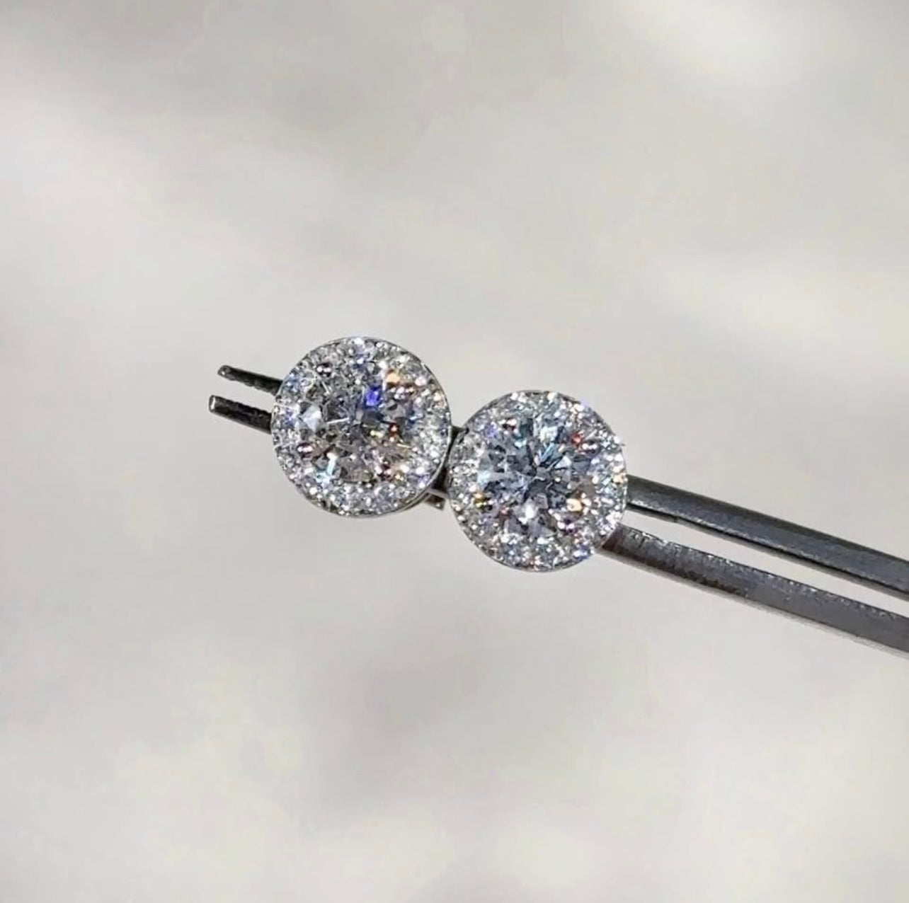 5mm Moissanite Halo Earrings