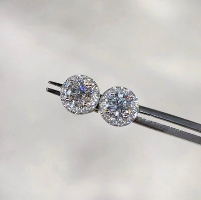 5mm Moissanite Halo Earrings