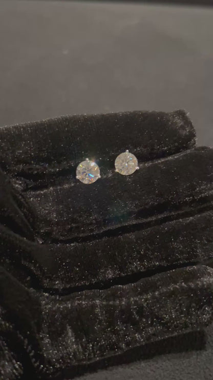 7mm Moissanite Stud Earrings 925 Silver